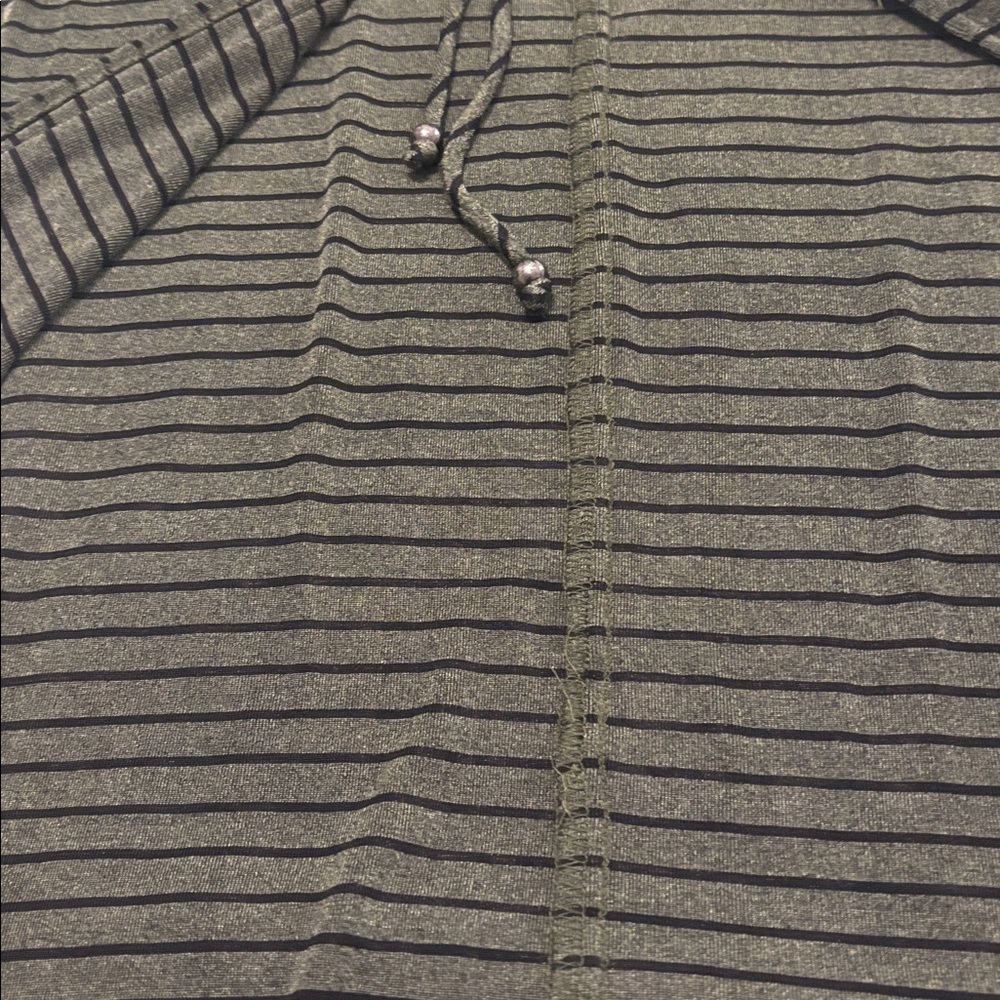 VTG R&M Richard Black & Olive Green Striped slinky  Cardigan SZ 16 shoulder pads - Picture 10 of 11